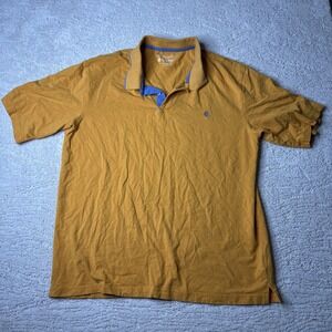 Men's‎ Coolibar Large UPF 50+ UV Protection Orange Short Sleeve Polo Shirt Golf